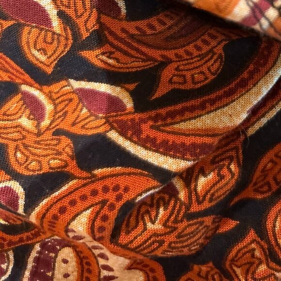 Palazzo Pants SZ L NWT Rust Print wide leg Boho Chic Festival Western Resort 80s - Picture 9 of 12
